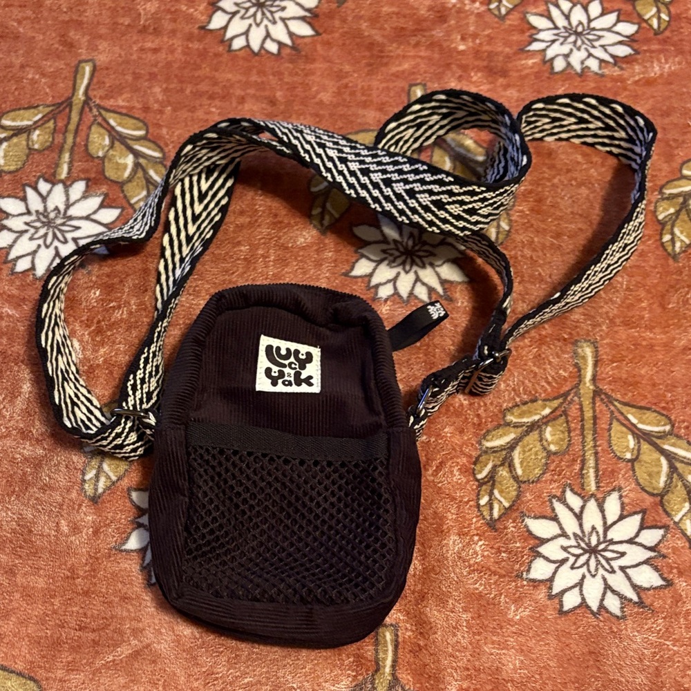 Lucy & Yak Black Corduroy Small Crossbody Bag